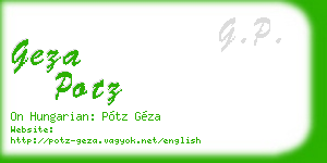 geza potz business card